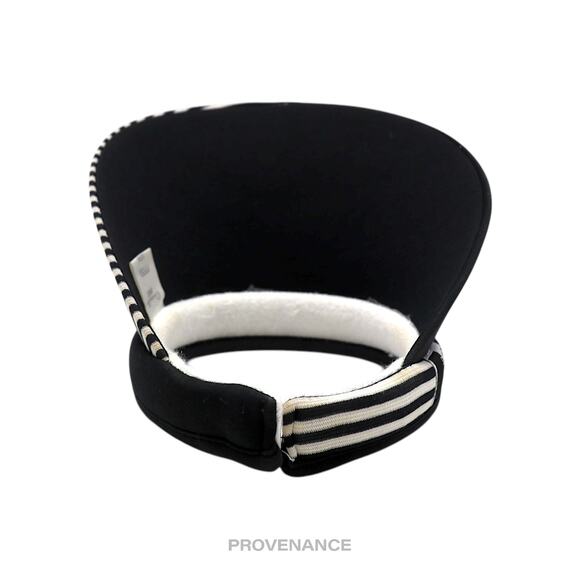 🔴 Christian Dior CD Sports Logo Visor - Striped Black White - Picture 7 of 11